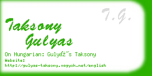 taksony gulyas business card